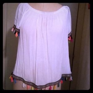 Ribbon tassel trimmed  top